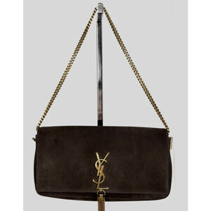 Saint Laurent Brown Suede Kate 99 Tassle Shoulder Bag C3